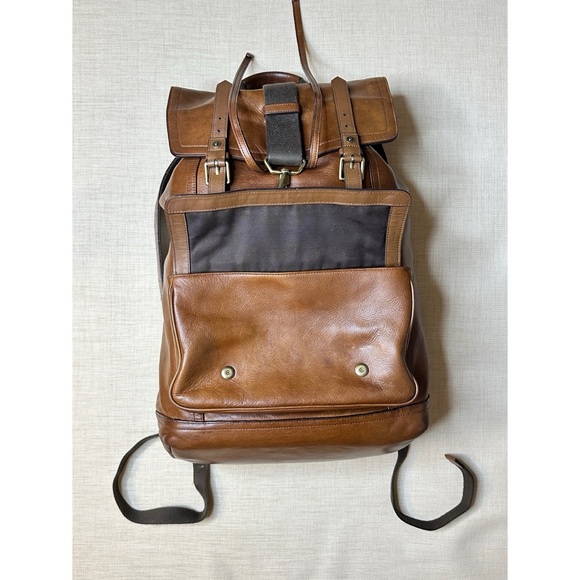 Coach Bleecker Leather Drawstring Classic Heirloom Backpack Fawn Dark Saddle - Picture 6 of 15